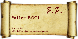 Poller Pál névjegykártya